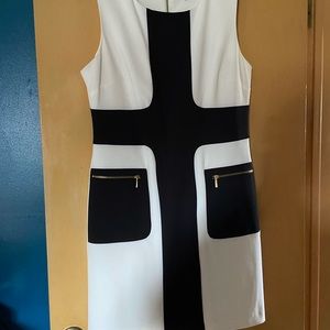 Sharagano color block dress